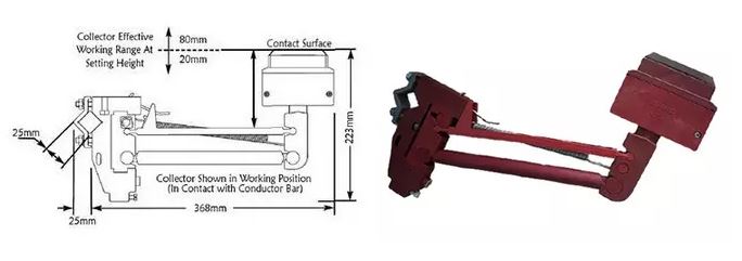 sliding contact line current collector